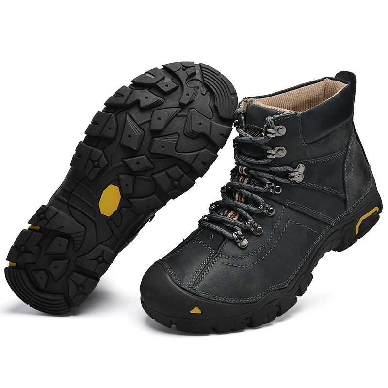 Обувь из натуральной кожи мужские зимние ботинки в русском стиле размера плюс