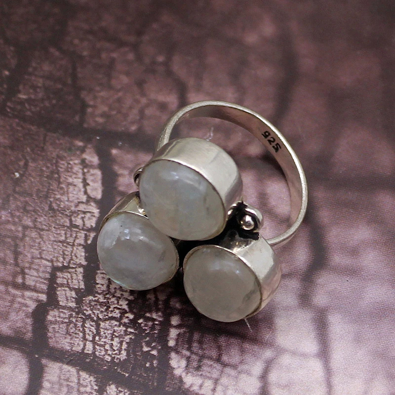 Мульти Камень уникальный натуральный белый лунный камень 925 стерлингового