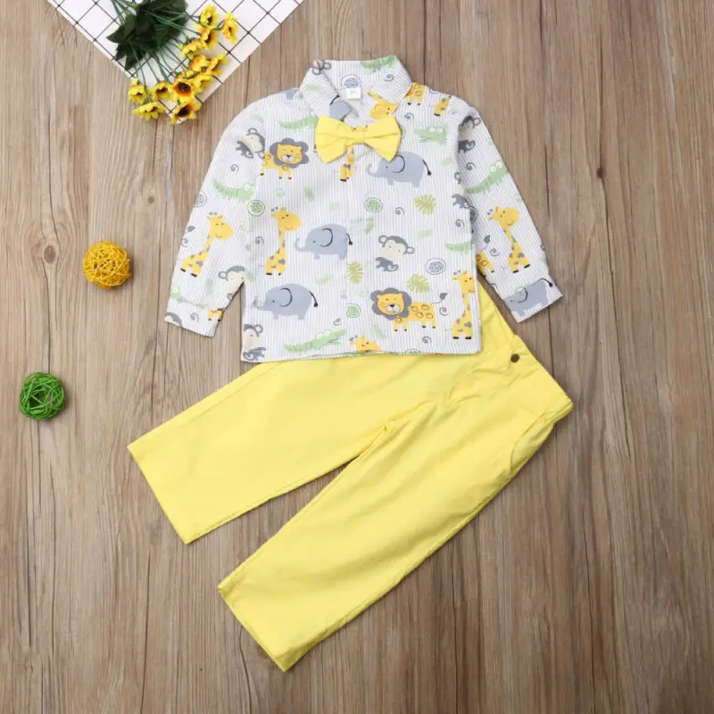 

Новый модный костюм для маленьких мальчиков футболка с короткими/длинными рукавами для джентльменов с галстуком-бабочкой на свадьбу однот...