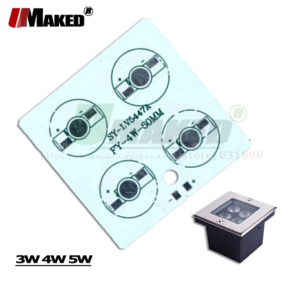 Светодиодный PCB 3/4/5 Вт прожектор RGB Алюминий пластины радиатора высокого Мощность