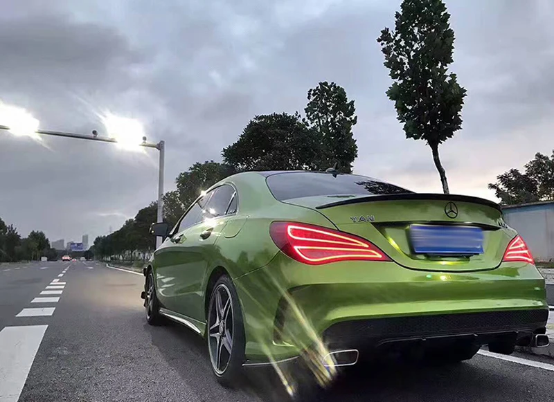 Подходит для M B CLA спойлер CLA45 W117 C117 ABS волокно задний багажник крылья бесцветный Cla