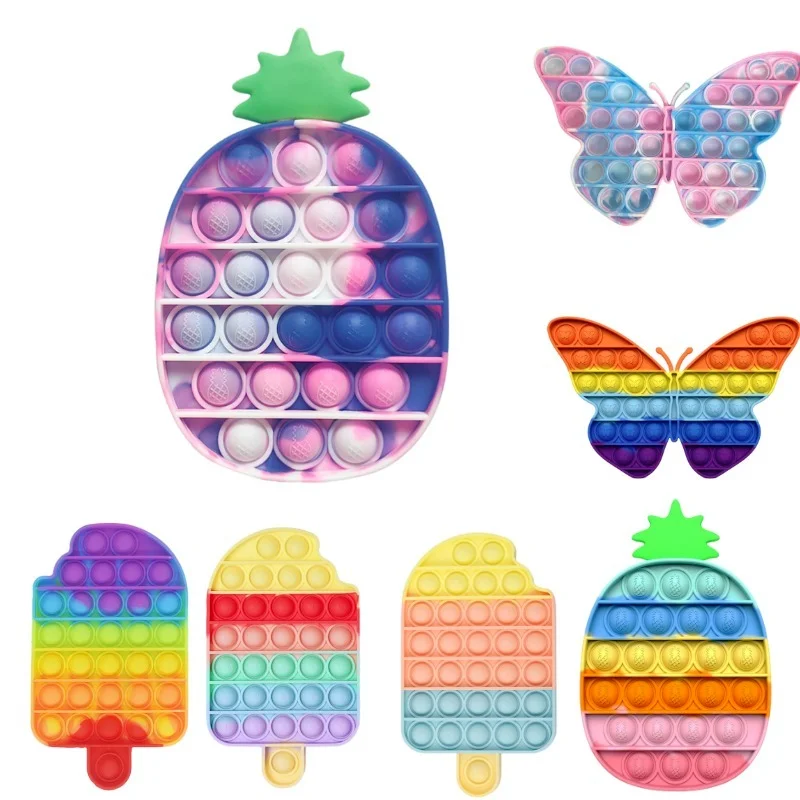 

Rainbow Fidget Toys Push Bubble Sensory For Autism Needs Anti-stress Game Stress Relief Squishy