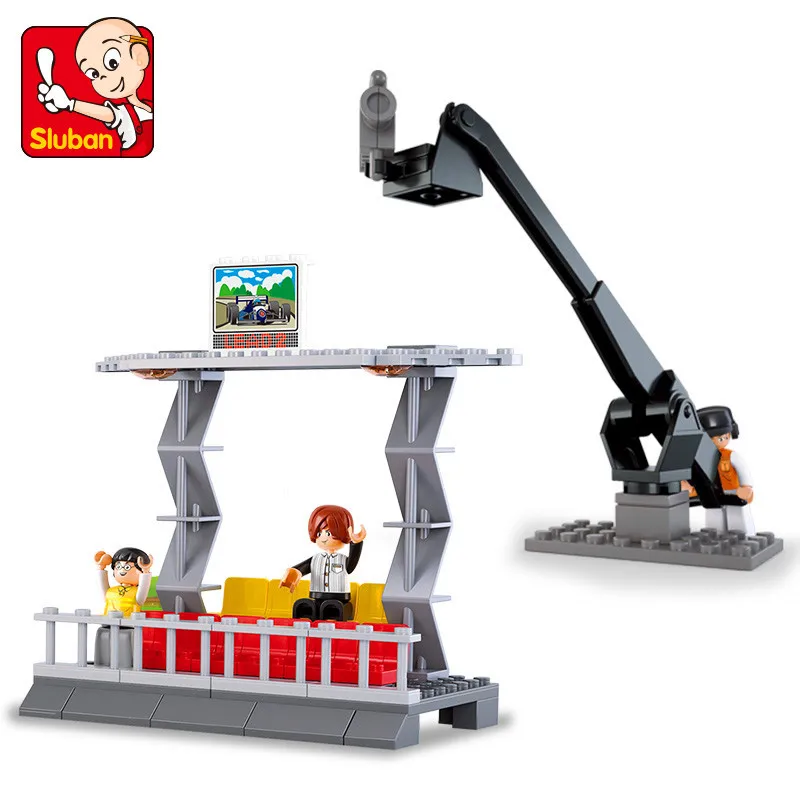 

SLUBAN Two F1 Formula Racing Car Creator Classic Model Sports Vehicle Building Blocks Figures MOC Bricks Toys For Children Gift