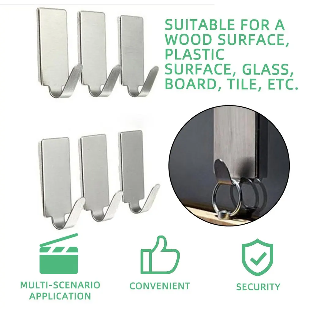6 шт. самоклеющиеся крючки крепкая вешалка домашняя настенная дверная держатель