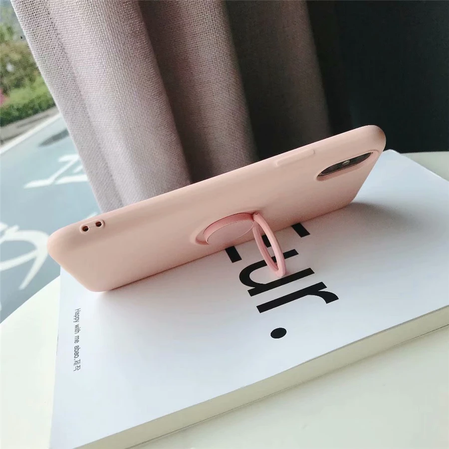 Магнитный держатель кольца для телефона для iPhone XS MAX XR X 8 7 6 6S Plus тонкие Чехлы вращение на 360 градусов Автомобильный держатель Крышка