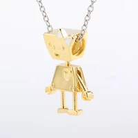 amaia authentic 925 sterling silver bella gold robot beads fit original charms bracelet necklace pendant diy jewelry making