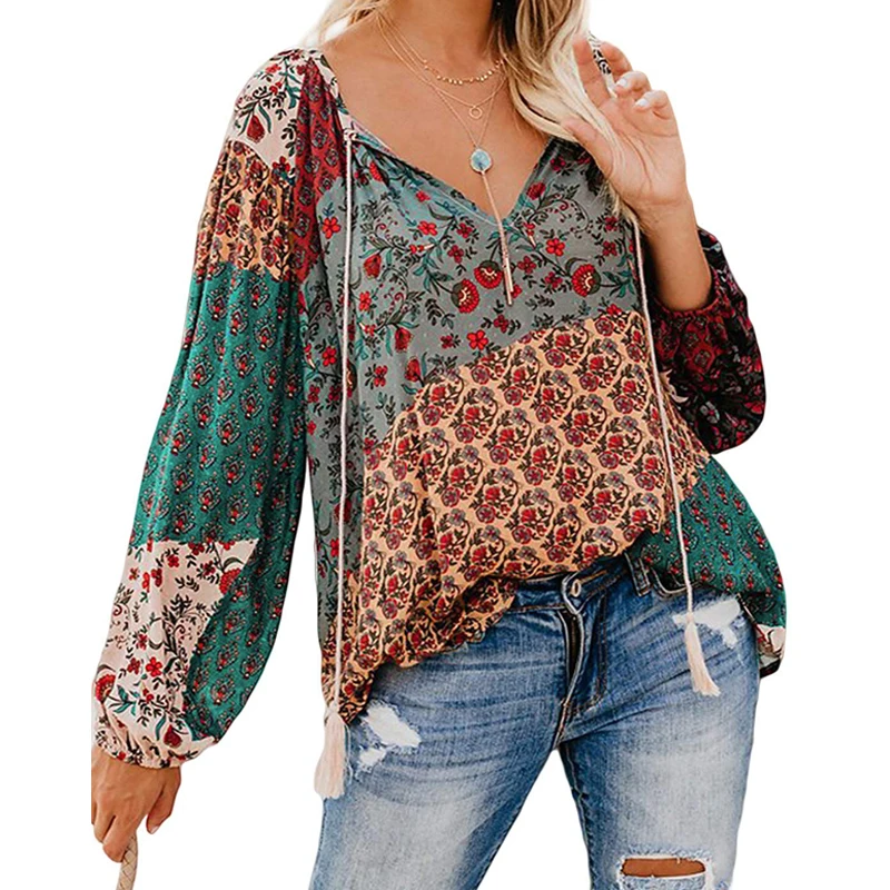 

Women Blouses Shirts Printed Top Ladies Loose Shirts Women Clothing Womens Fashion Blouse Top Casual Shirts