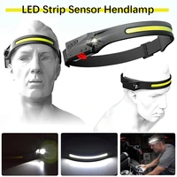 cob led headlamp smart sensor headlight usb rechargeable head lamp riding fishing light warning light outdoor camping lighting