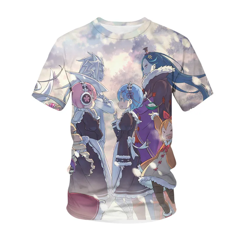 

Re Zero Rem Ram 3D Print T-shirt Cute Kawaii Girl Anime Streetwear Boy girl Casual Fashion T Shirt Harajuku Hip Hop Tshirt Tops