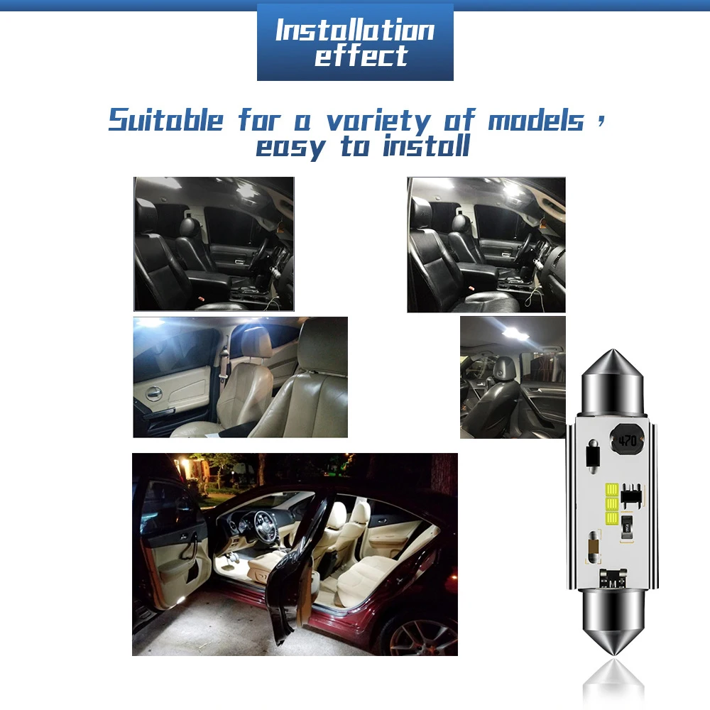 100 шт. CSP 1818 6500 к белый светодиодный светильник Canbus C5W 31 36 39 41 мм автомобильная лампа