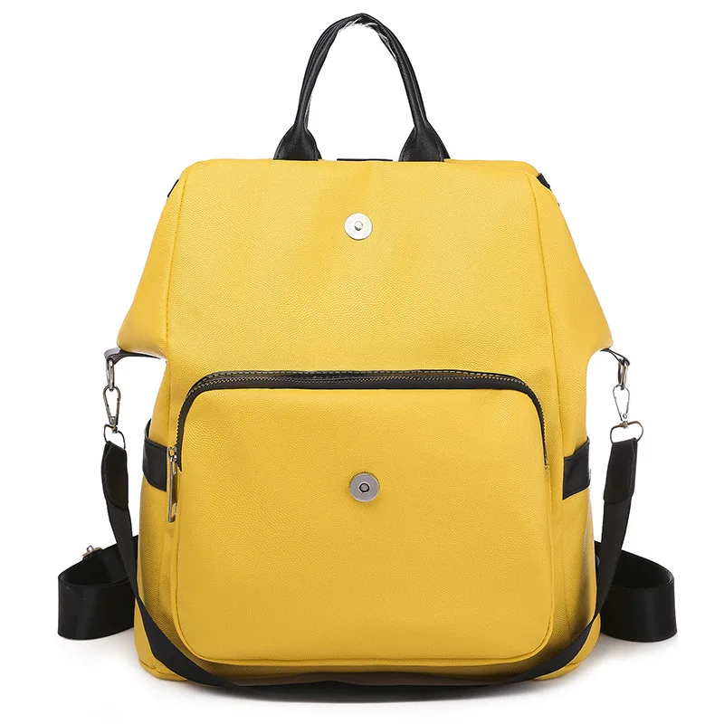 Вместительный дорожный рюкзак желтые школьные ранцы из полиуретана