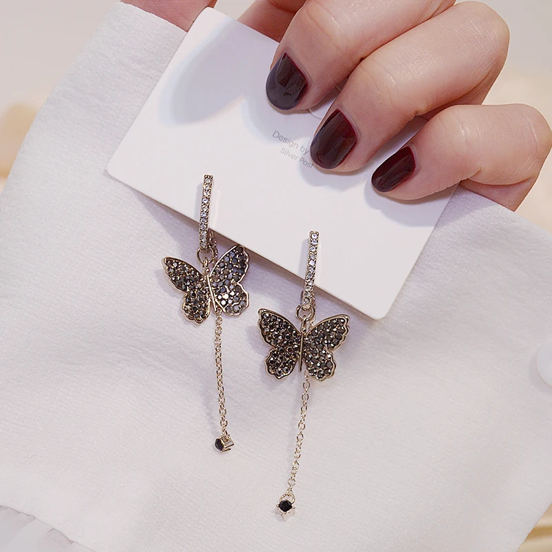 

Trendy Elegant 14K Real Gold Plated Butterfly Shape Earrings for Women Top AAA Shiny Zircon S925 Silver Needle Stud Jewelry Gift