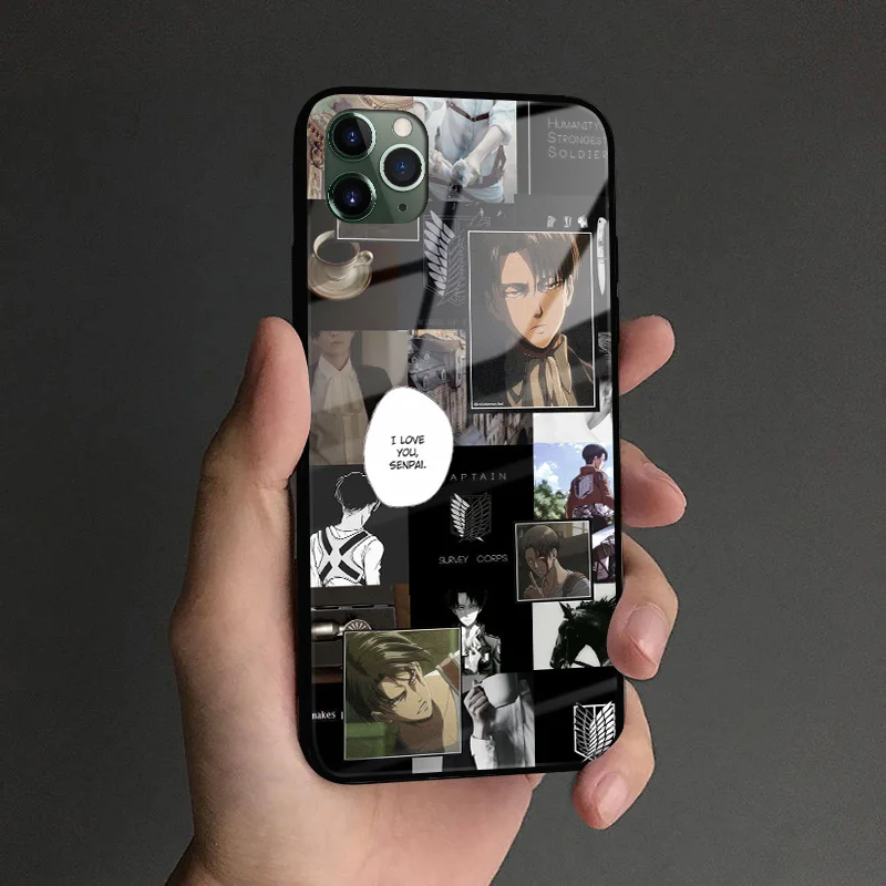 Чехол для телефона Levi Ackerman Attack on Titan стеклянный корпус iPhone SE 6s 7 8 x xr xs 11 12 mini pro max