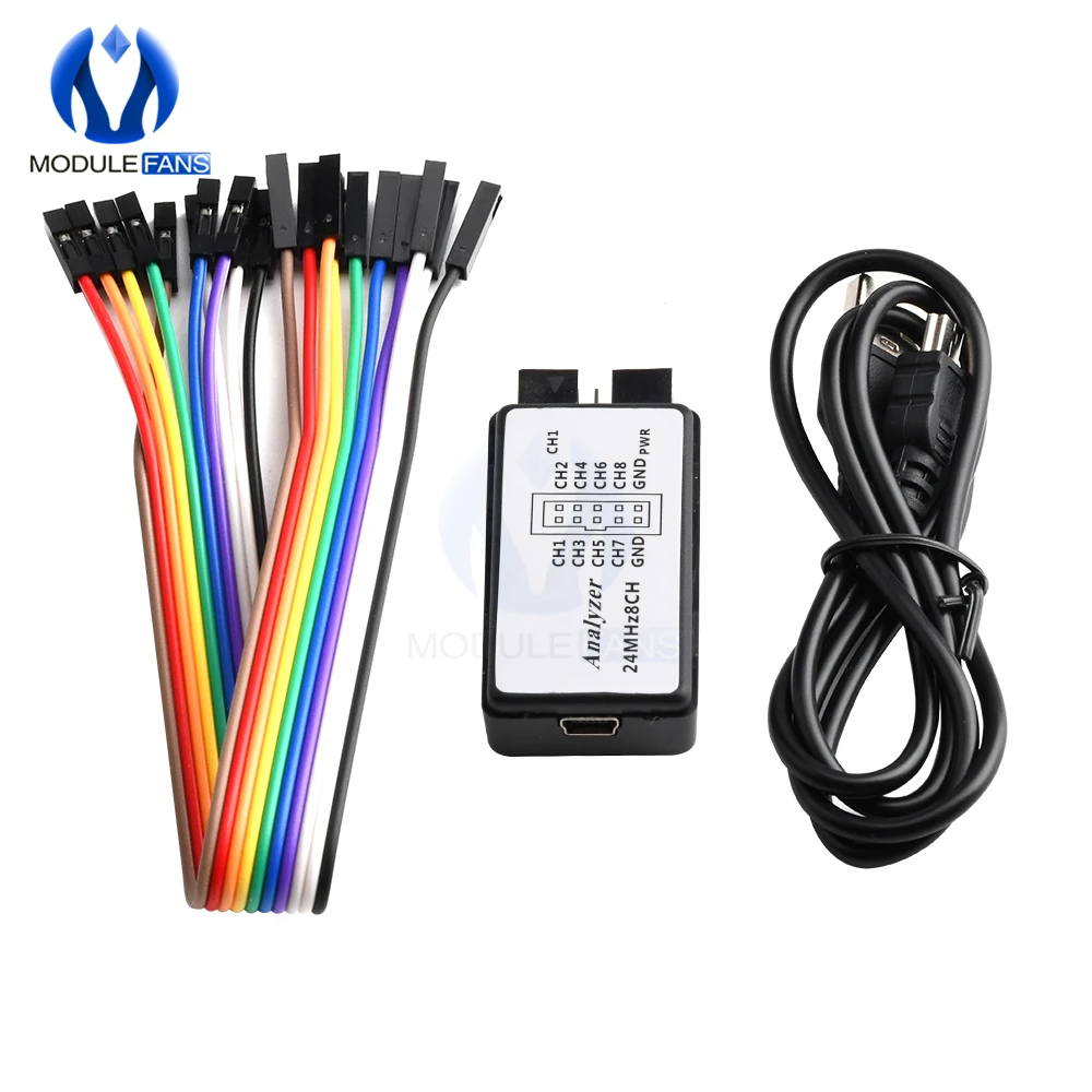 USB 24 МГц 8 каналов логический анализатор Комплект устройств кабель для ARM FPGA M100|logic