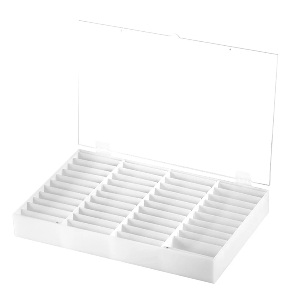 

44 Compartments Nails Gel Polish Display Box Organizer Palette w/ Clear Lid