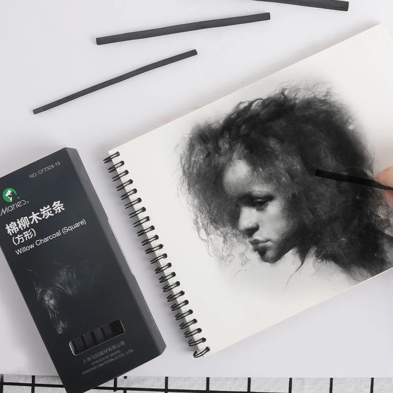 Marie's угольный карандаш Dibujo Профессиональный 15 шт. B эскиз Угольные карандаши Carboncillos Para Dibujo Lapices Dibujo профессиональный