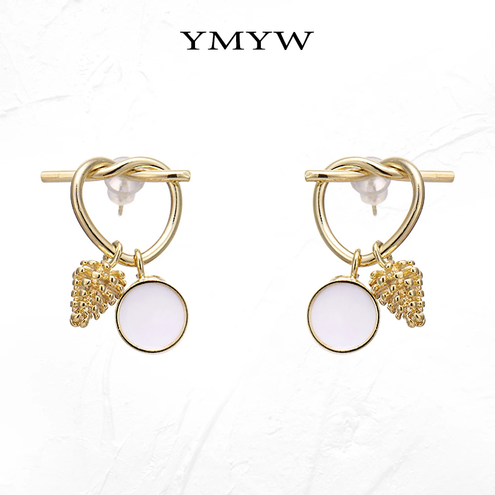 Женские серьги пусеты YMYW элегантные медные с покрытием из 16 к золота в офисном