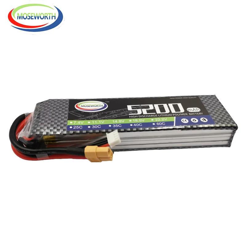 3S RC LiPo Батарея 11 1 V 5200 мА/ч 30C для радиоуправляемый самолет Квадрокоптер Вертолет