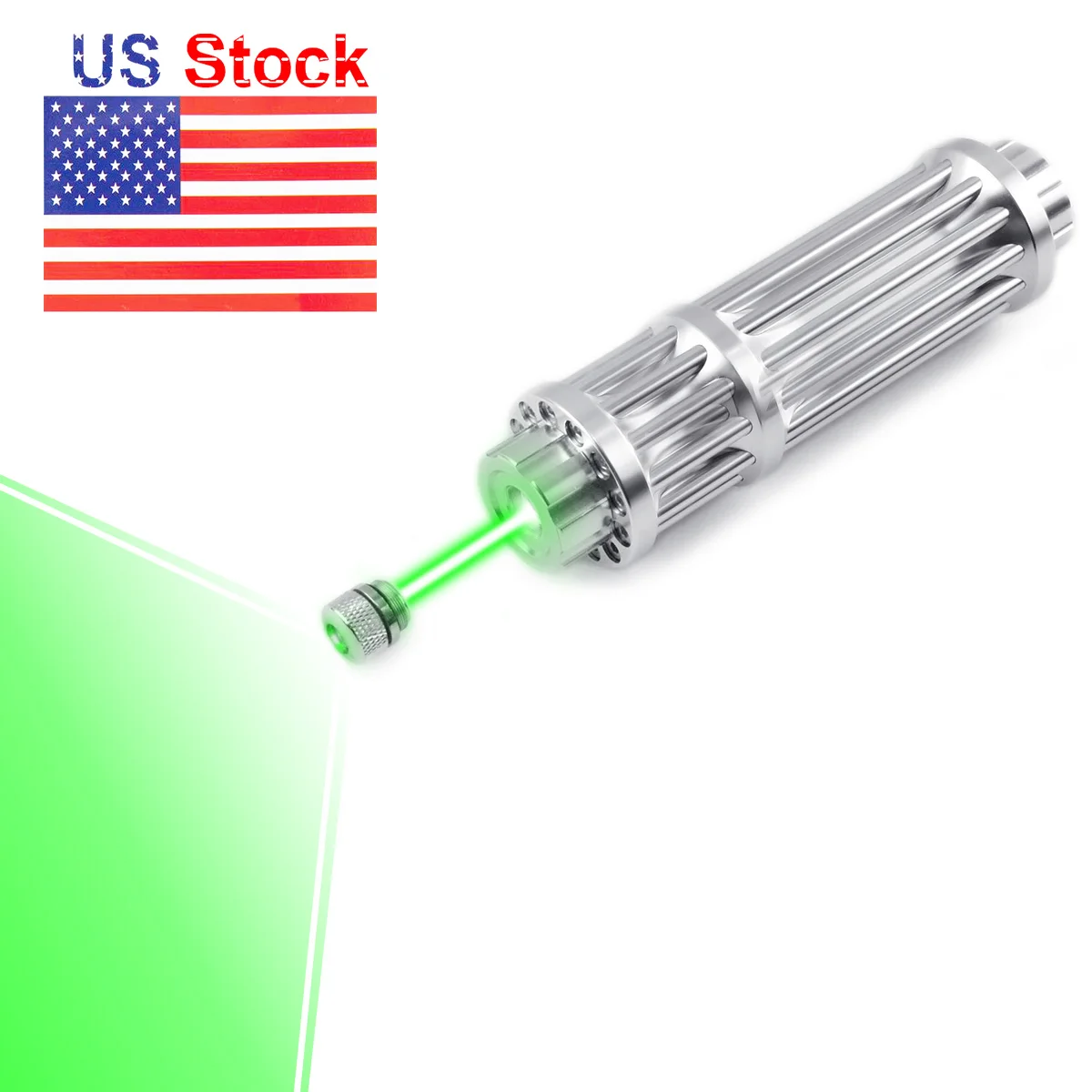 CWLASER высокой мощности 532nm/650nm красный/450nm красный ручной гатлинг форма Фокусируемый лазерный указатель(серебро