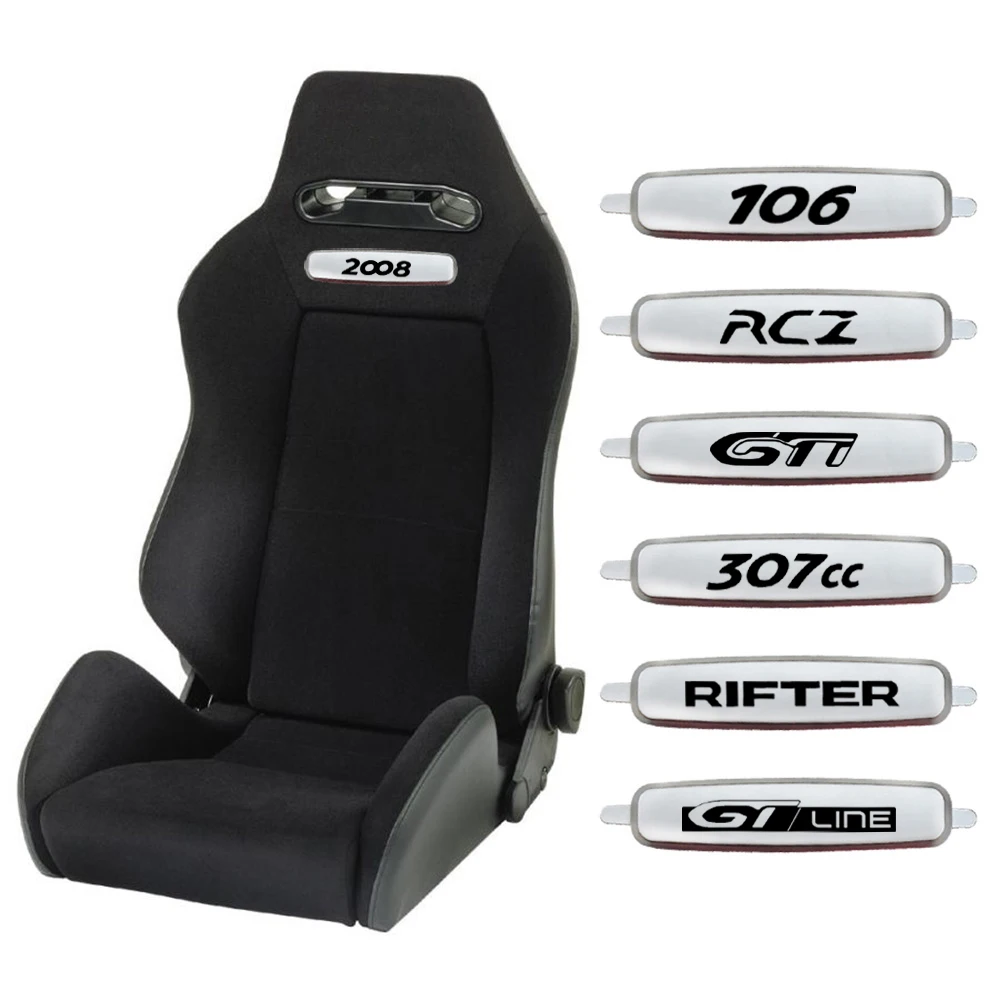 Металлическая Эмблема сиденья для Peugeot 106 107 206 207 301 306 307 308 401 406 407 408 508 607 2008 RCZ LON 206CC