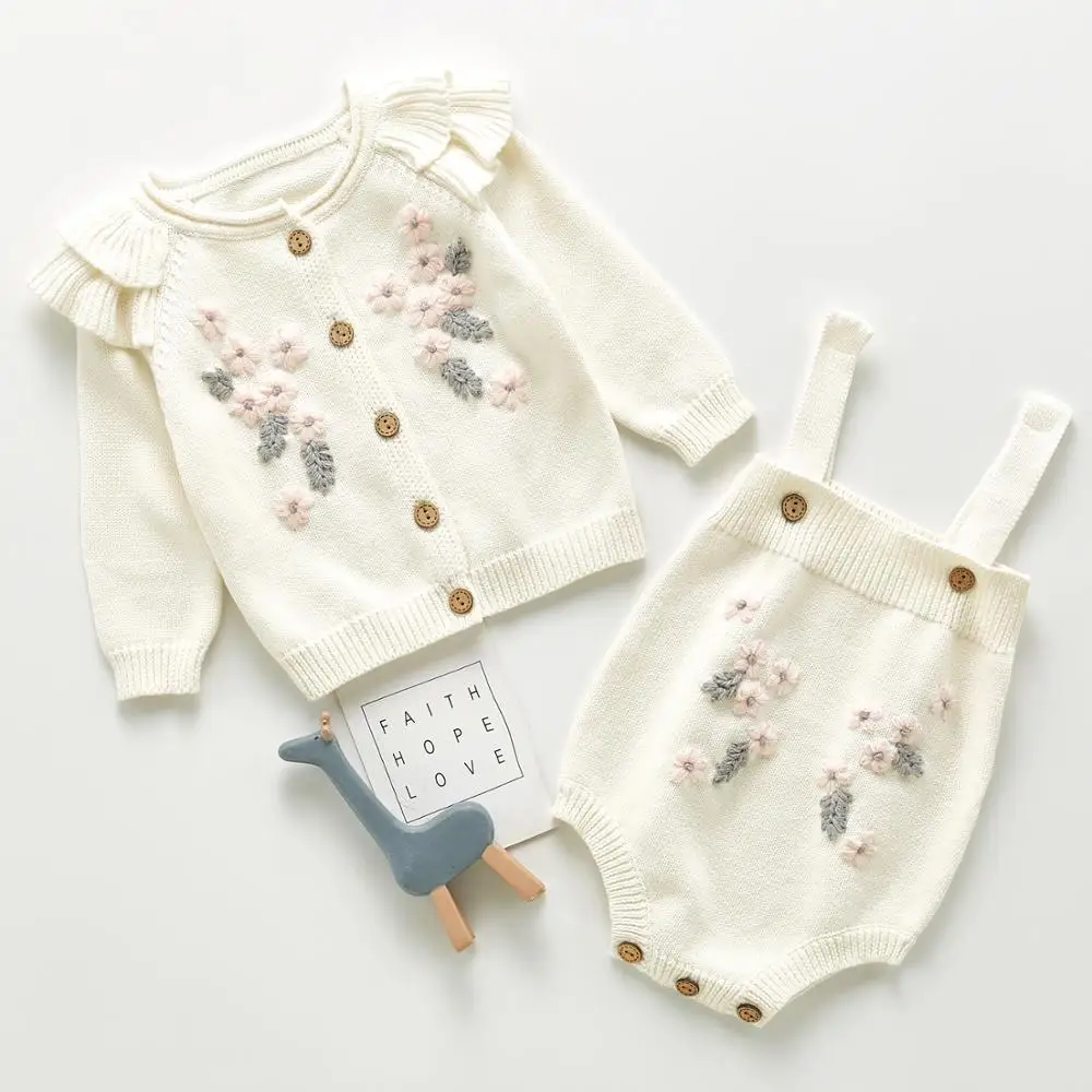 

Newborn Baby Romper set Nnsex candy cute Children Clothes Korean Overbody Jumpsuit Hooded Baby Poncho Cape Floral Sweater Rompe