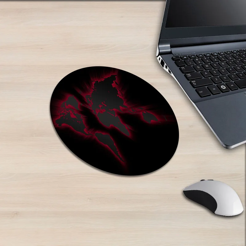 Круглый коврик для мыши XGZ светильник Shadow с изображением карты мира светящийся
