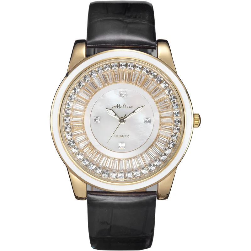 MELISSA Women s Watches Luxury Brand Miyota Quartz Waterproof wrist Watches Relogio Feminino Sapphire Leather Austria Crystal