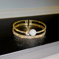 european and american fashion super flash temperament design exaggerated diamond inlaid net red open bracelet female