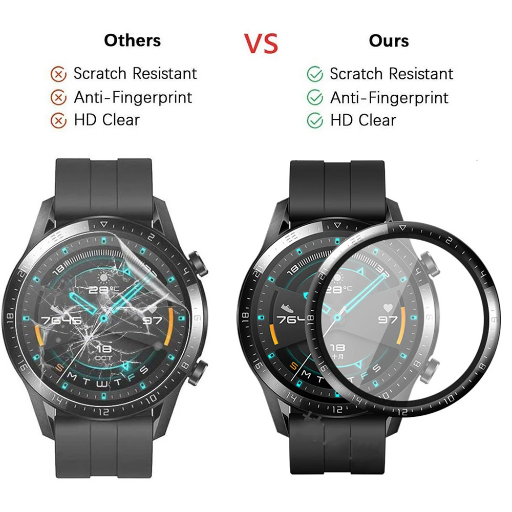 Защитная пленка для Huawei Watch GT 2 GT2 46 мм 42 GT2e Pro изогнутая из мягкого волокна защитная
