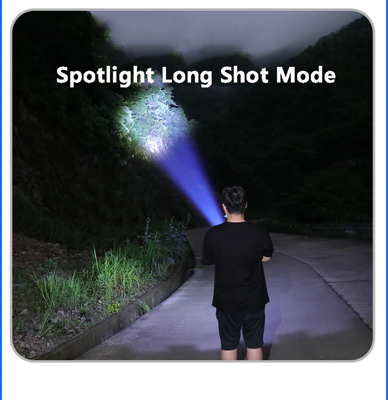 

50000LM XHP50+COB Led Flashlight Telescopic Zoom Flashlight Torch With Built-in battery Power Display Power Bank Torch Lantern