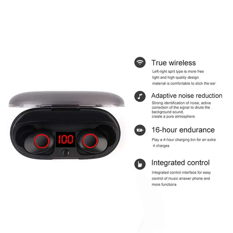 J29 Bluetooth 5.0 Tws Battery Display Mini Wireless Ear Buds Twins Earphone Headphones With Case Hands Free | Электроника