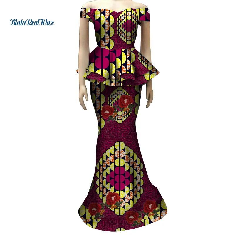 Женский комплект из топа и юбки в африканском стиле с цветочной аппликацией