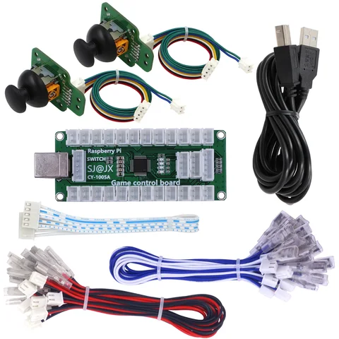 1 игровой usb-контроллер аркадных игр, комплект USB-драйверов, кодировщик клавиатуры MAME для ПК с 3d кабели для джойстика для Raspberry Pi