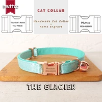 muttco retailing engraved with platinum high quality metal buckle collar for cat the glacier design cat collar 2 sizes ucc116m