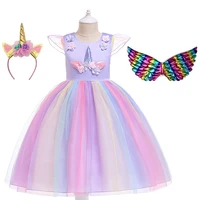 2021 unicorn girl summer dress for 4 6 8 10 years girls clothing kids birthday party princess costume children dresses