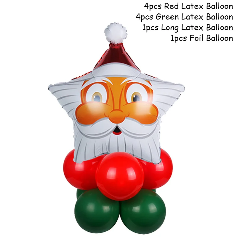 10pcs Balloon Set Рождественские украшения, воздушные шары, Набор Санта Клауса, снеговика, рождественские воздушные шары из фольги Globos, рождественские украшения для вечеринки, рождественские украшения - Цвет: 10pcs Balloon Set