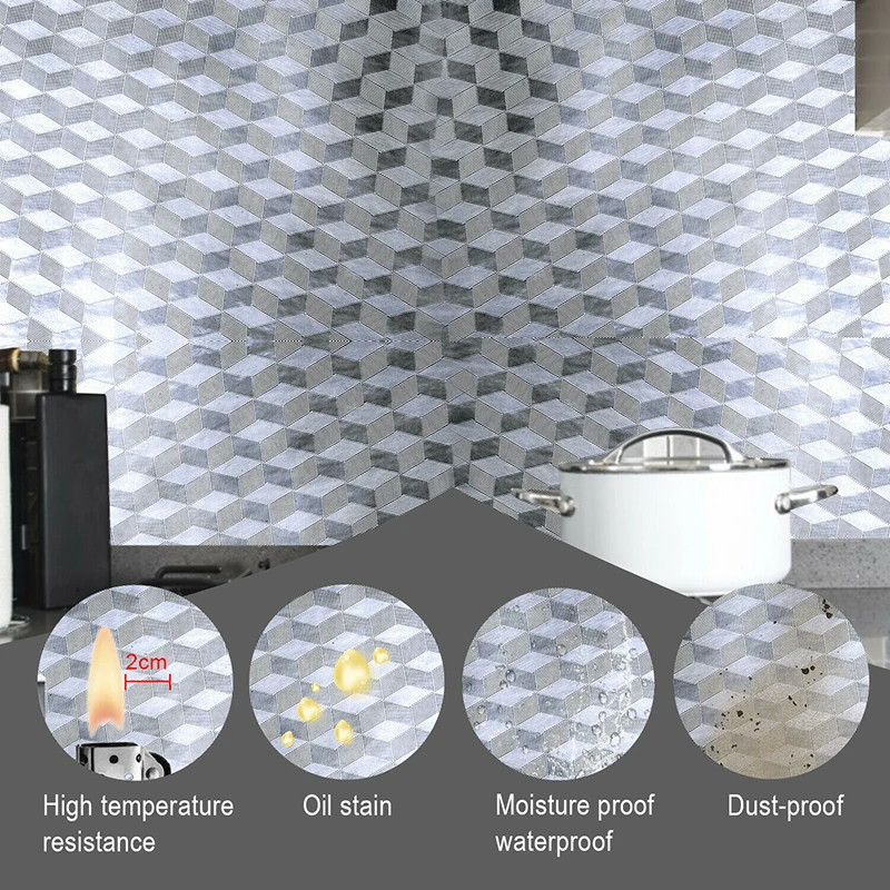 Кухонная маслостойкая водостойкая наклейка s фольга кухонная плита шкаф