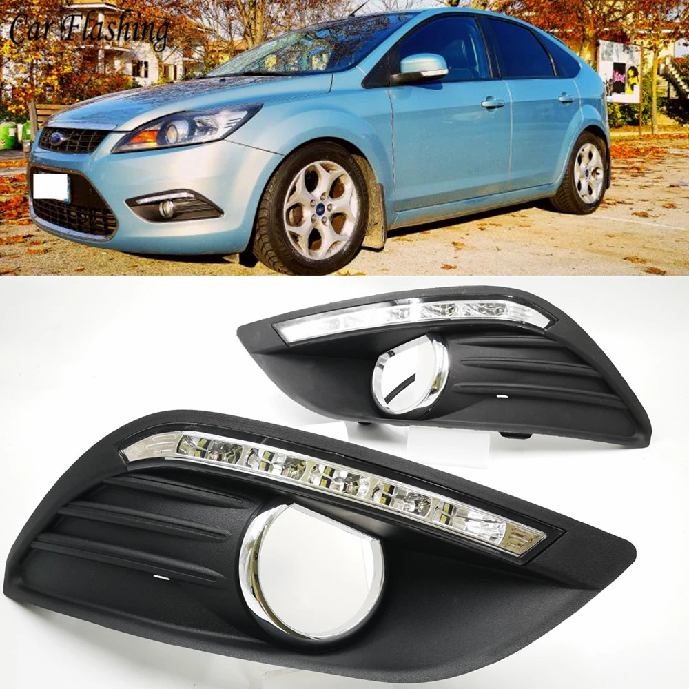 Автостайлинг 1 пара для Ford Focus Sedan светодиодный дневные ходовые огни DRL ные