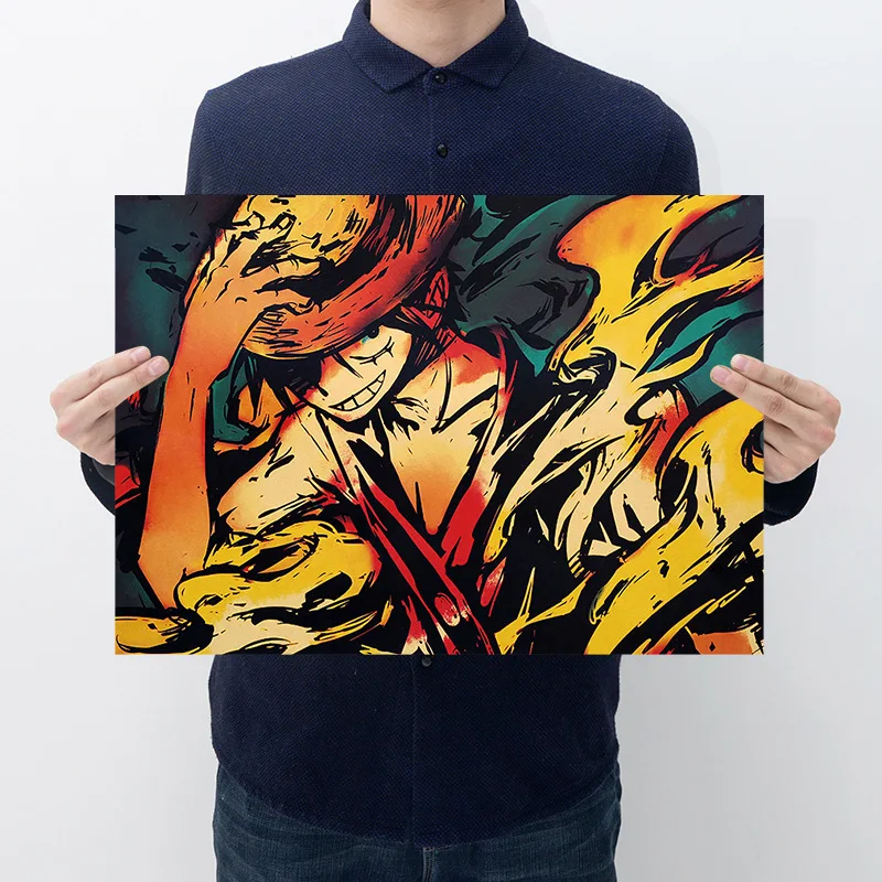 Классический плакат Luffy C из крафт-бумаги цельный Декор для дома настенная