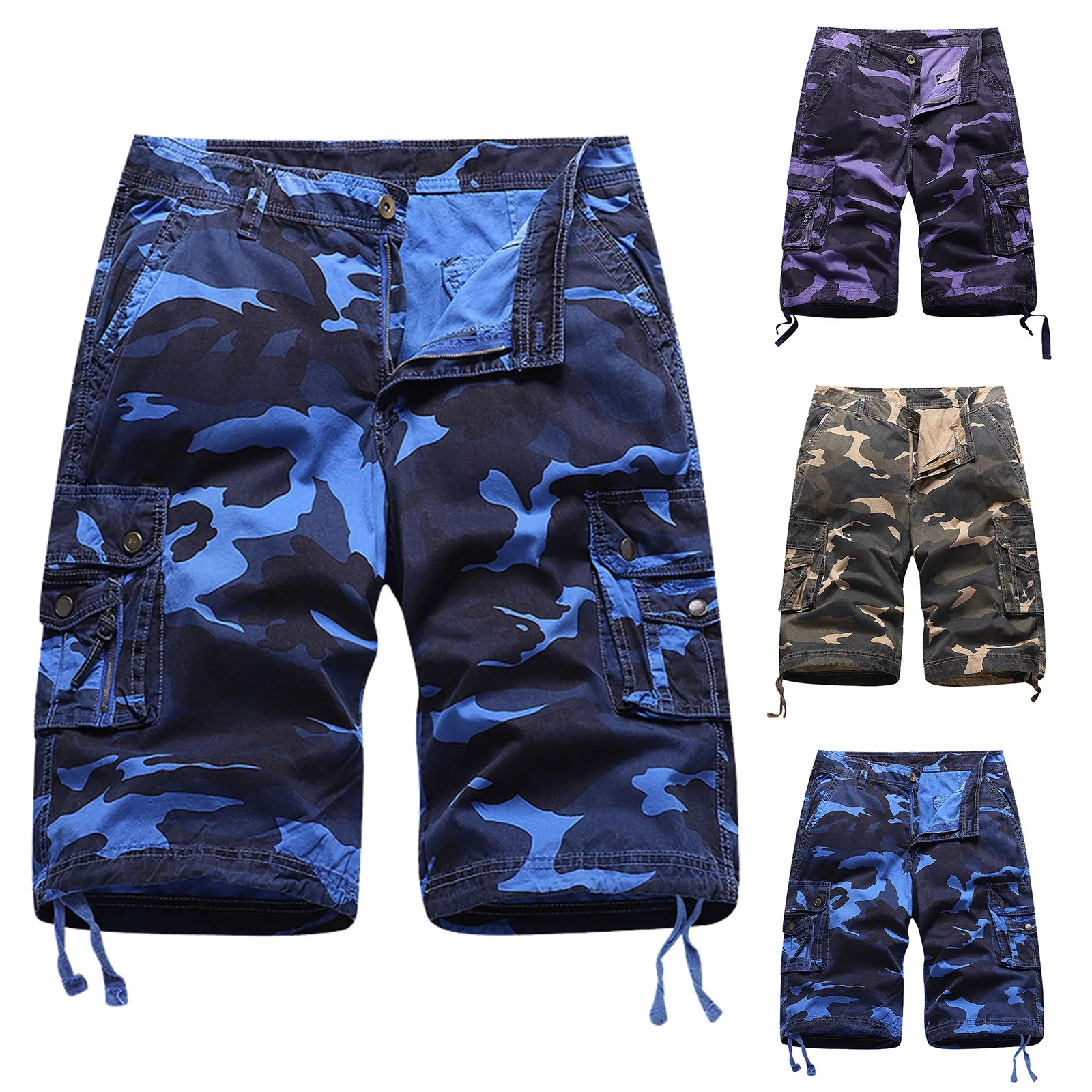 

Мужские повседневные Шорты-бермуды с множеством карманов