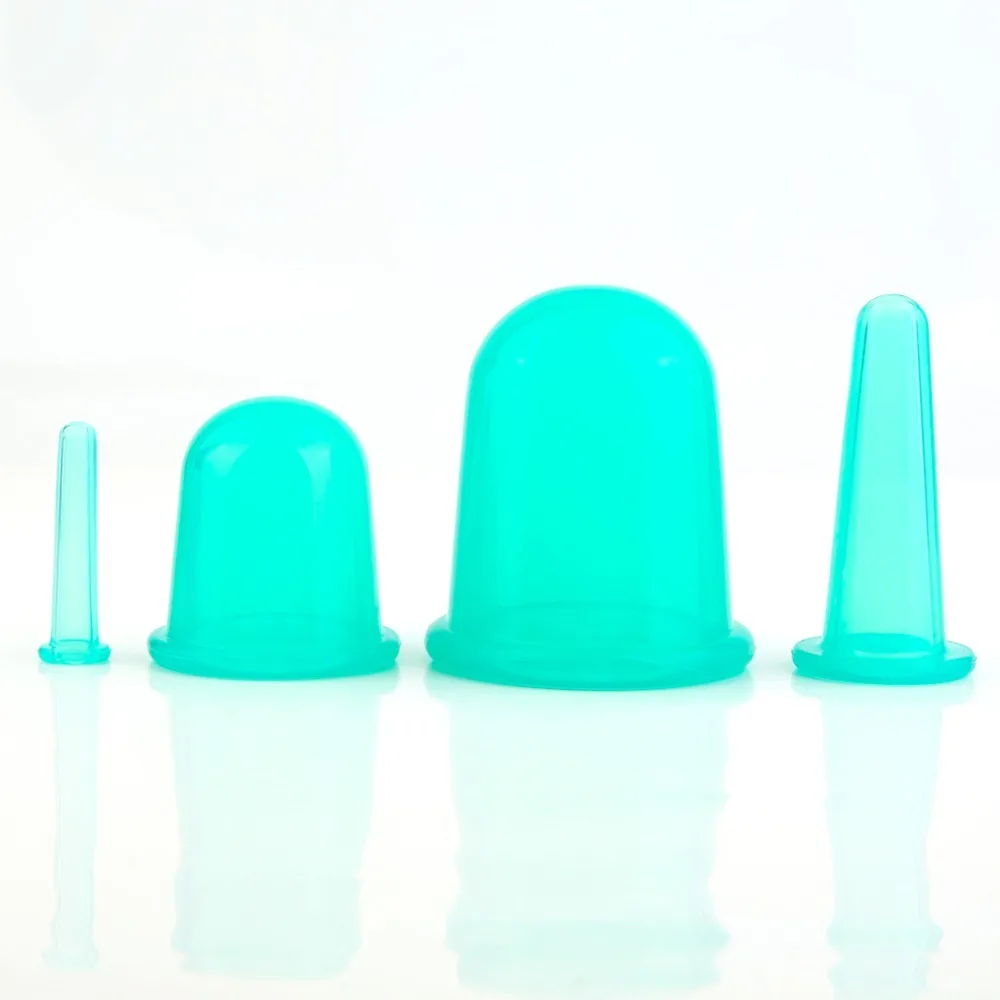 4 шт./компл. вакуумные банки с силиконовой чашкой для массажа глаз шеи лица спины и