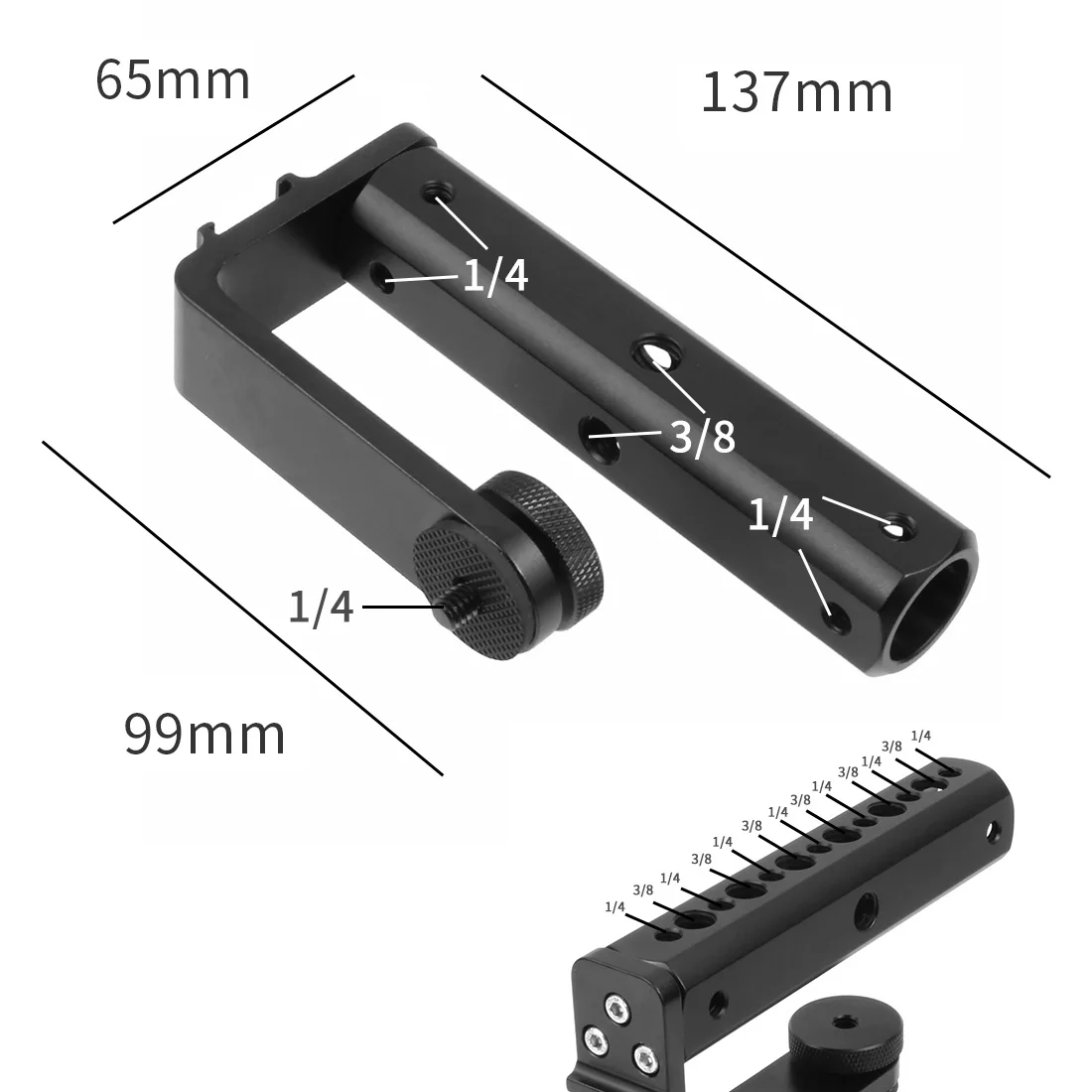 BGNing Aluminum Alloy Top Handle Grip with 1/4 3/8 Thread Cold Shoe Mount for DJI Ronin S Zhiyun Crane 2 Gimbal Stabilizer | Электроника