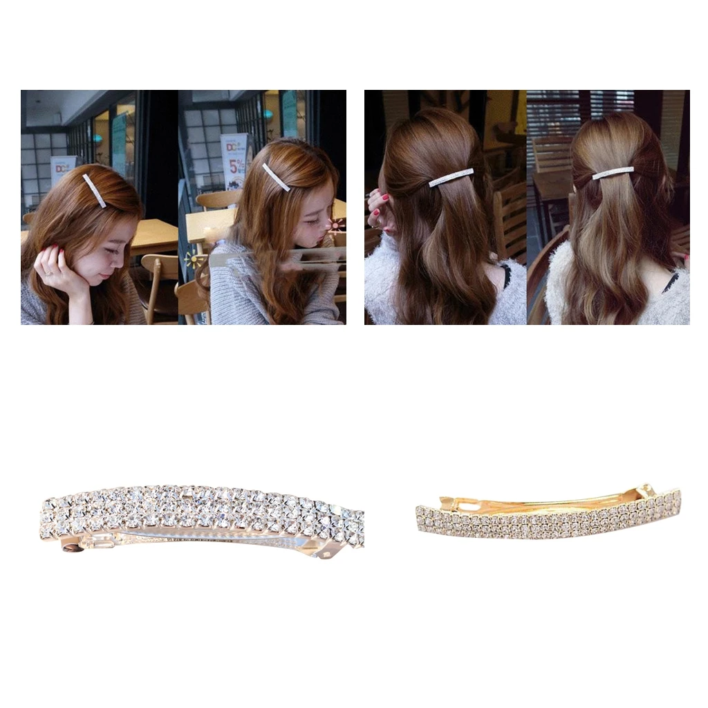 2 шт. Стразы прямоугольные французские заколки для волос Автоматическая