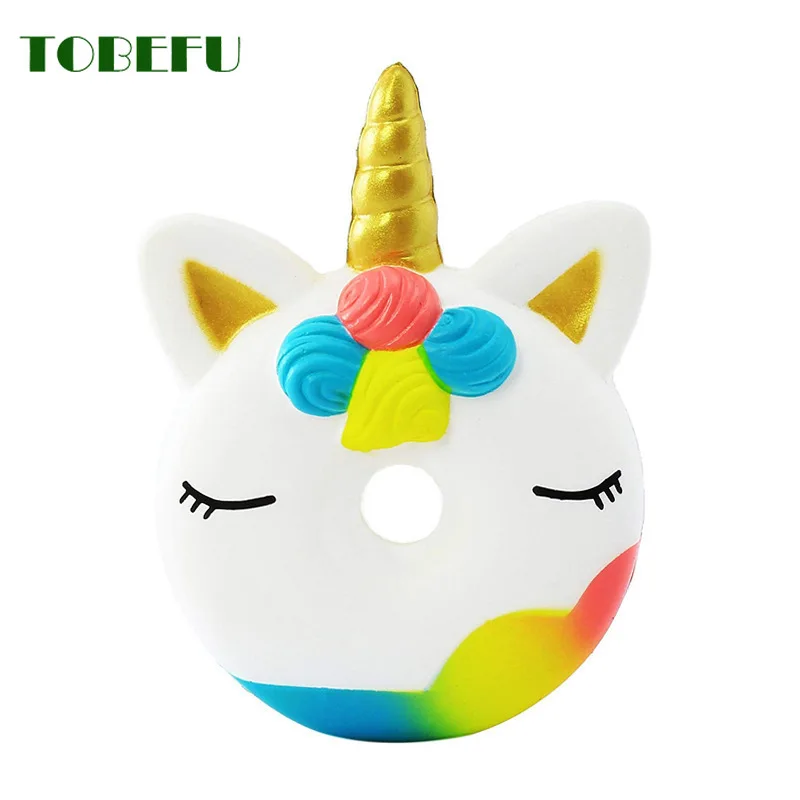 TOBEFU Jumbo Kawaii пончик Единорог Сжимаемый торт хлеб сжималки крем Ароматизированная