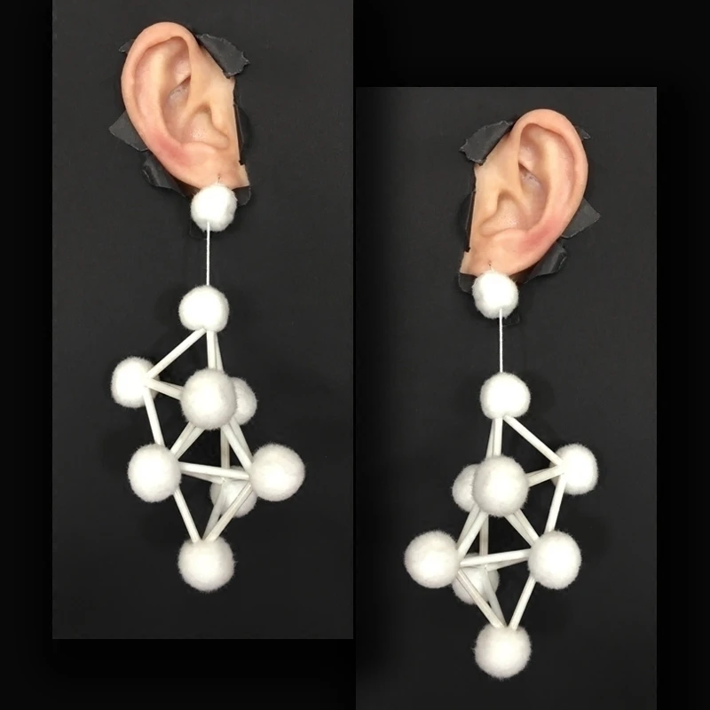 

Diablo Niche Design Custom Creative Three-dimensional Exaggerated Hair Ball Geometric Personality Halloween Earrings Female