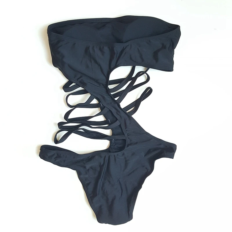 Очень паутинный сексуальный черный купальник из одного куска с повязкой Монокини купальник для женщин с прозрачной дыркой в нюдовом цвете 03#.