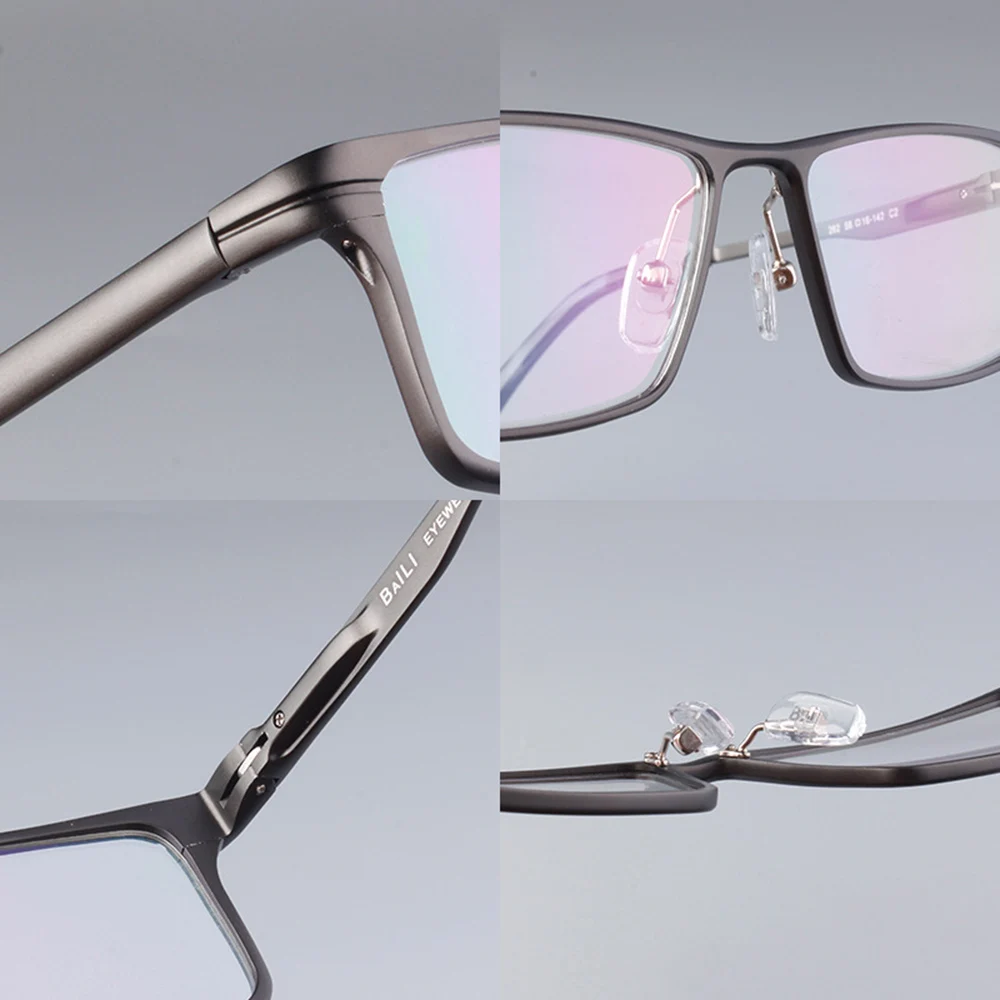 

Luxury PRIVATE Custom Manual Pure Titanium Frame Business Gentleman Mens Prescription Glasses Photochromic Grey Brown
