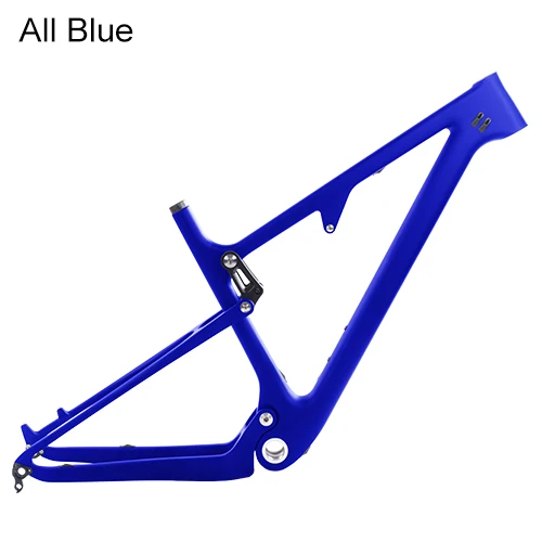 All Blue Полная карбоновая подвеска велосипедная рама 29er MTB через ось 12 мм карбоновая подвеска BMX горные велосипеды горные велосипедные рамы - Цвет: All Blue