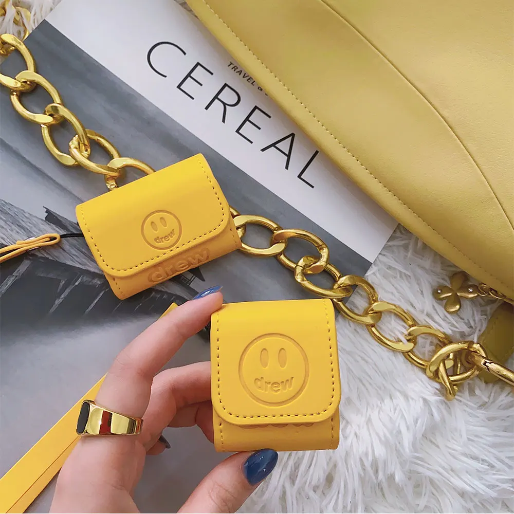 

Headphone Case For Airpods 2 Case Leather Luxury Genuine Earphone Cover For Air Pods Case For Earpods Accessories Bags