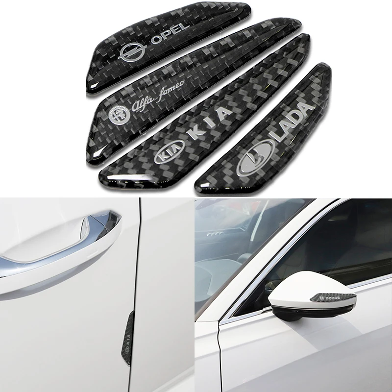 4 шт. защитная полоса для дверей автомобиля из углеродного волокна автомобильный